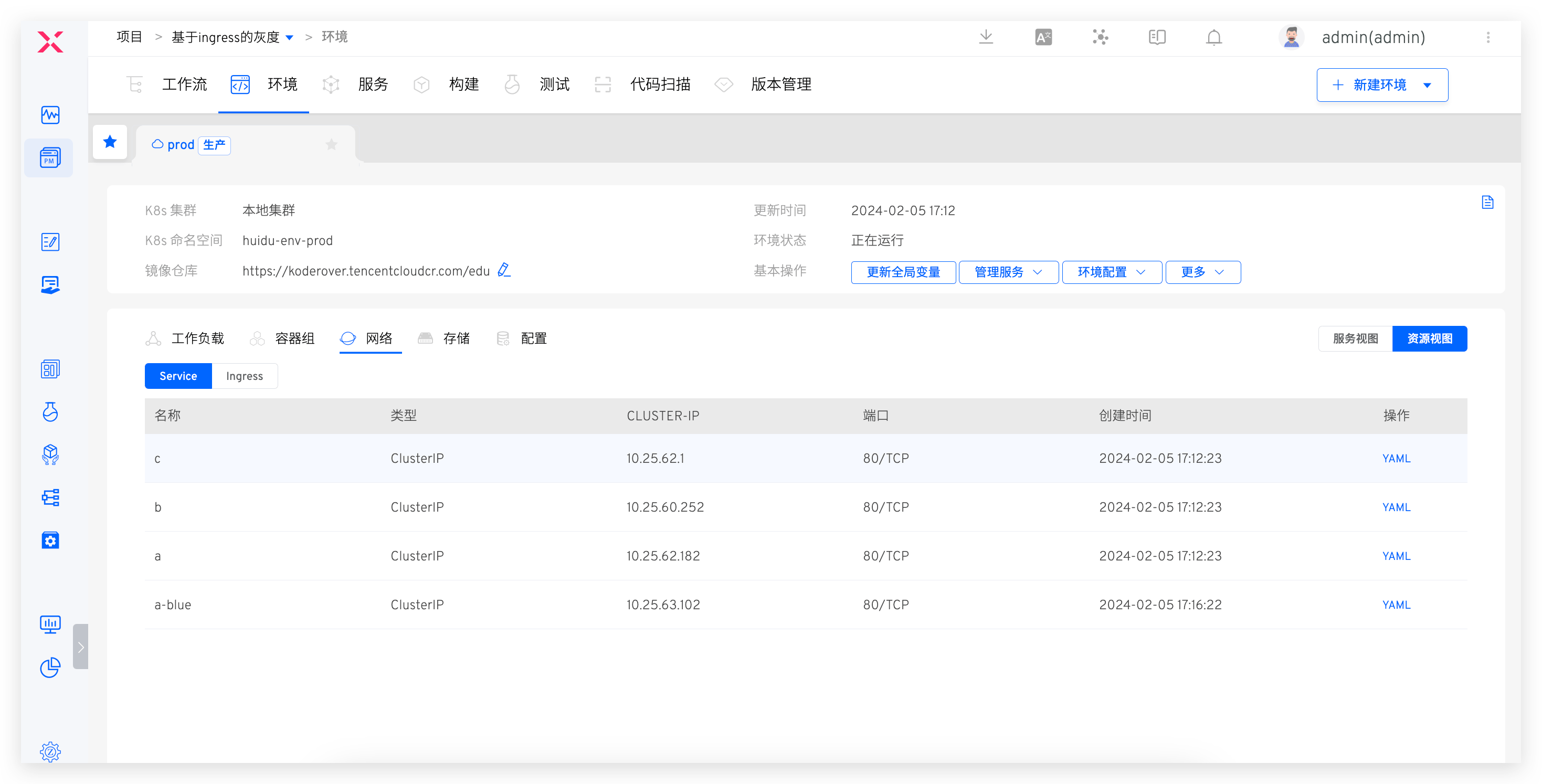 发布过程中 service 情况